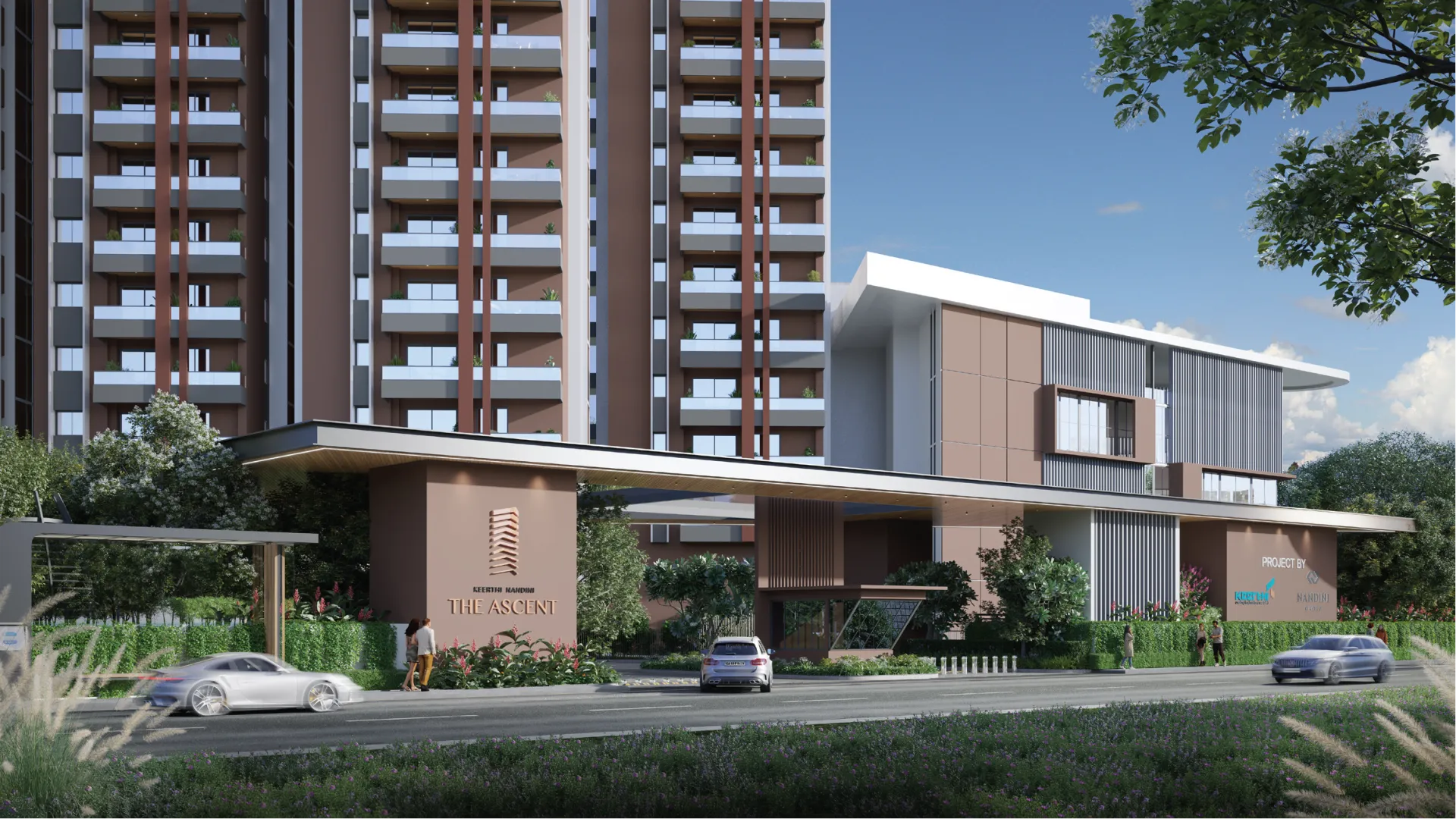 Exterior building elevation of The Ascent