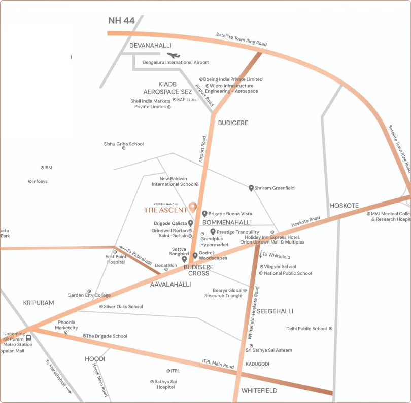 Location map showing proximity to key landmarks